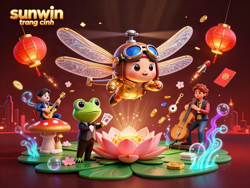 Experience thrilling moments at sunwin trang chính with a vibrant casino scene featuring unique characters and elements.